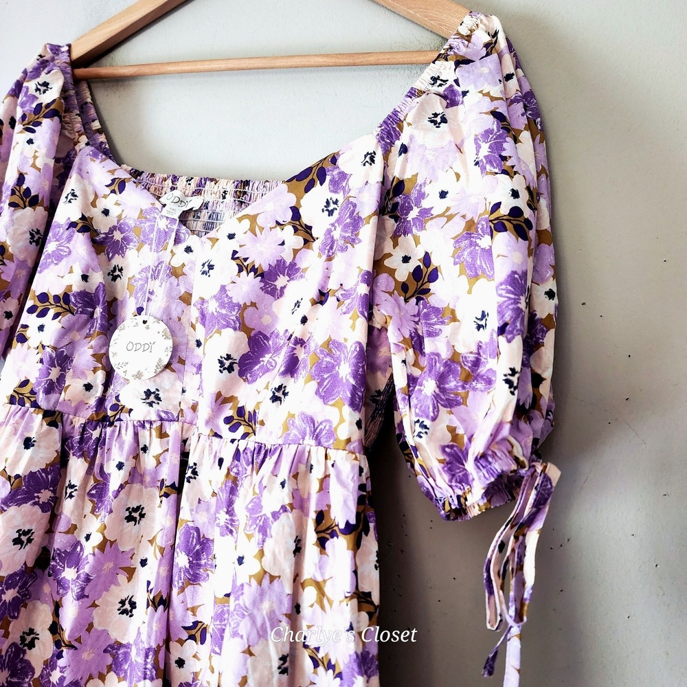 Coquette Floral Smocked Milkmaid Top 1XL NWT Peplum Boho Puff Sleeve Prairie - Picture 3 of 6